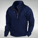 Men's Relaxed Comfort Zip Pullover | Quarter-Zip Stand Collar