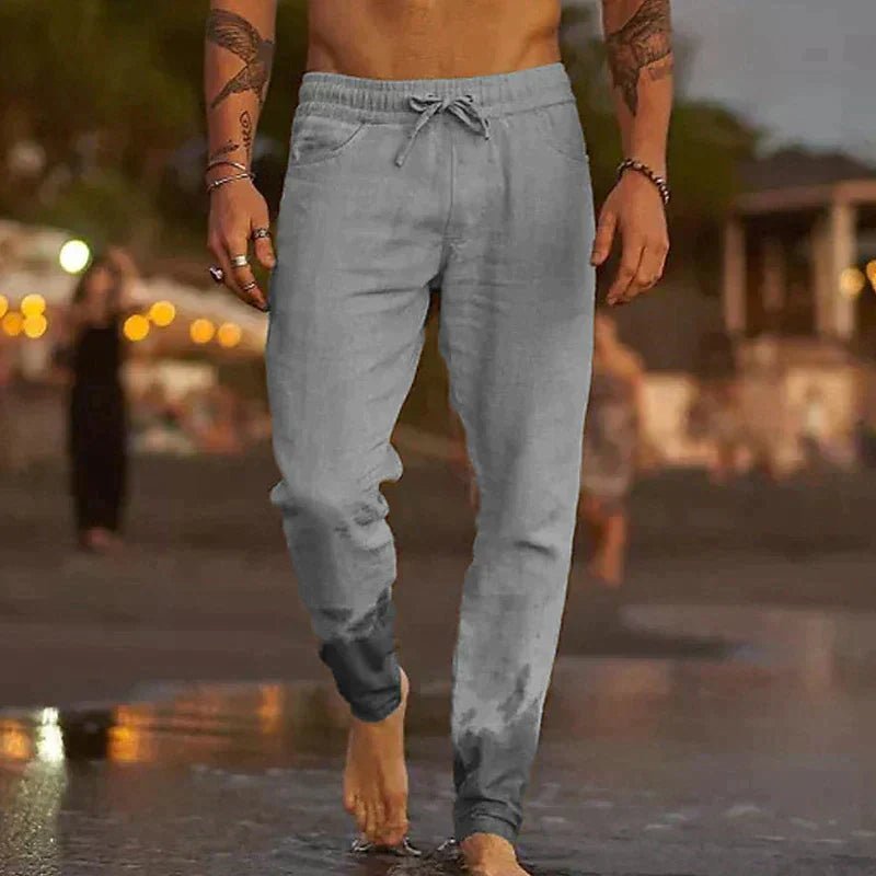 Men's Relaxed Linen Drawstring Pants Detail