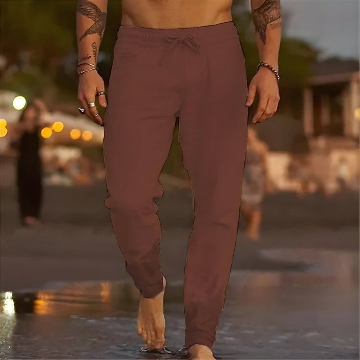 Men's Relaxed Linen Drawstring Pants Full