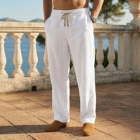 Men's Relaxed Linen Pants with Rope Drawstring Hero