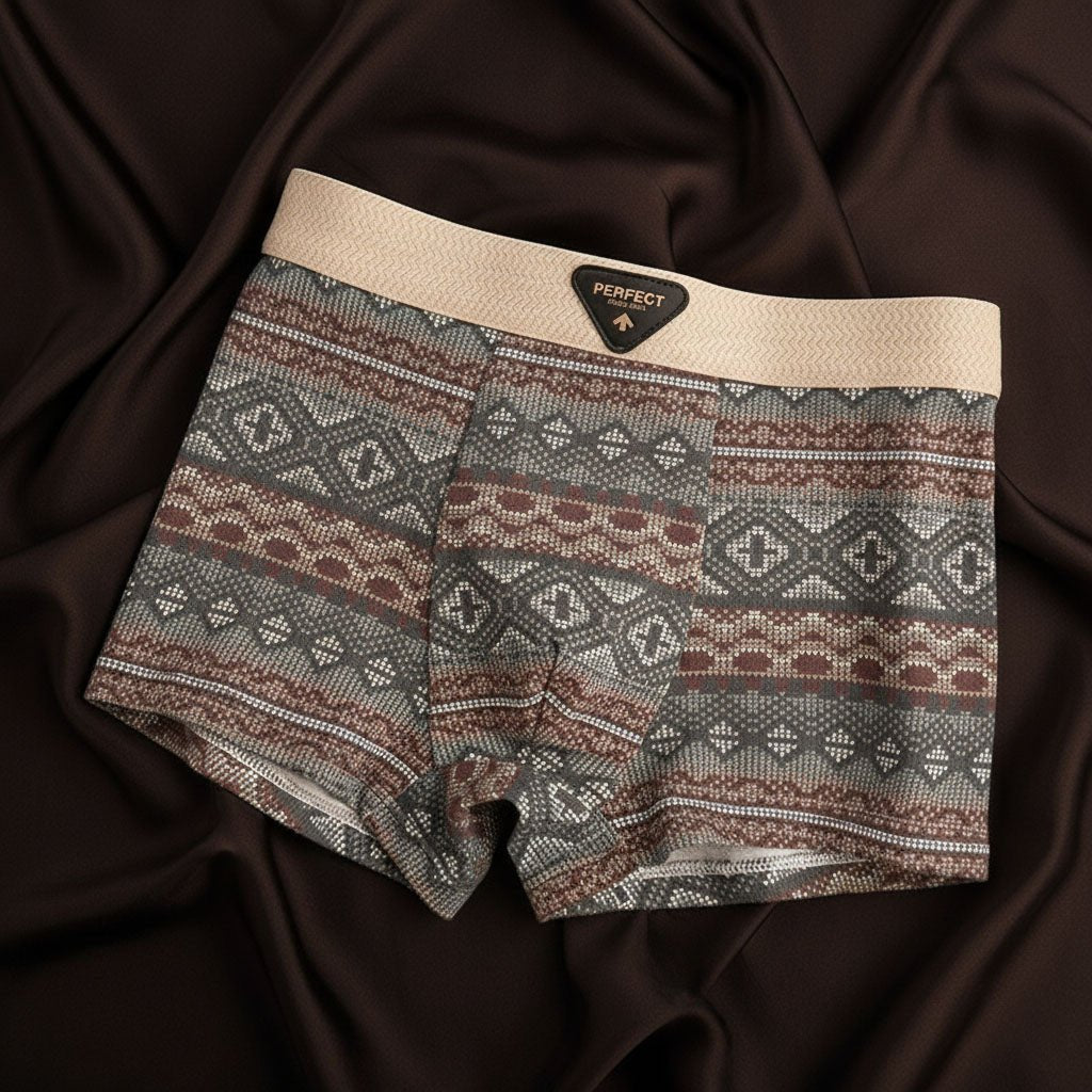 Men's Retro Cotton Boxer Loungewear Close Up