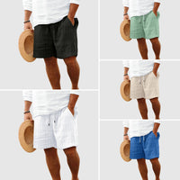 Men's Ribbed Cotton Striped Shorts | Drawstring Close Up