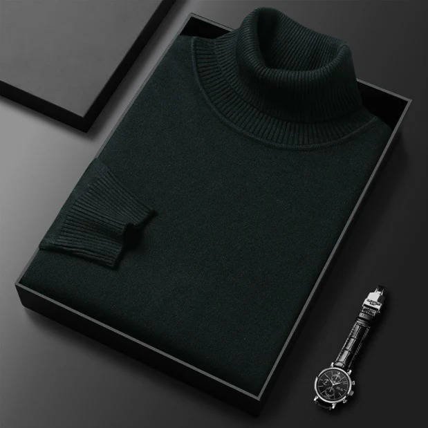 Men's Ribbed Turtleneck Sweater | Classic Knit Full