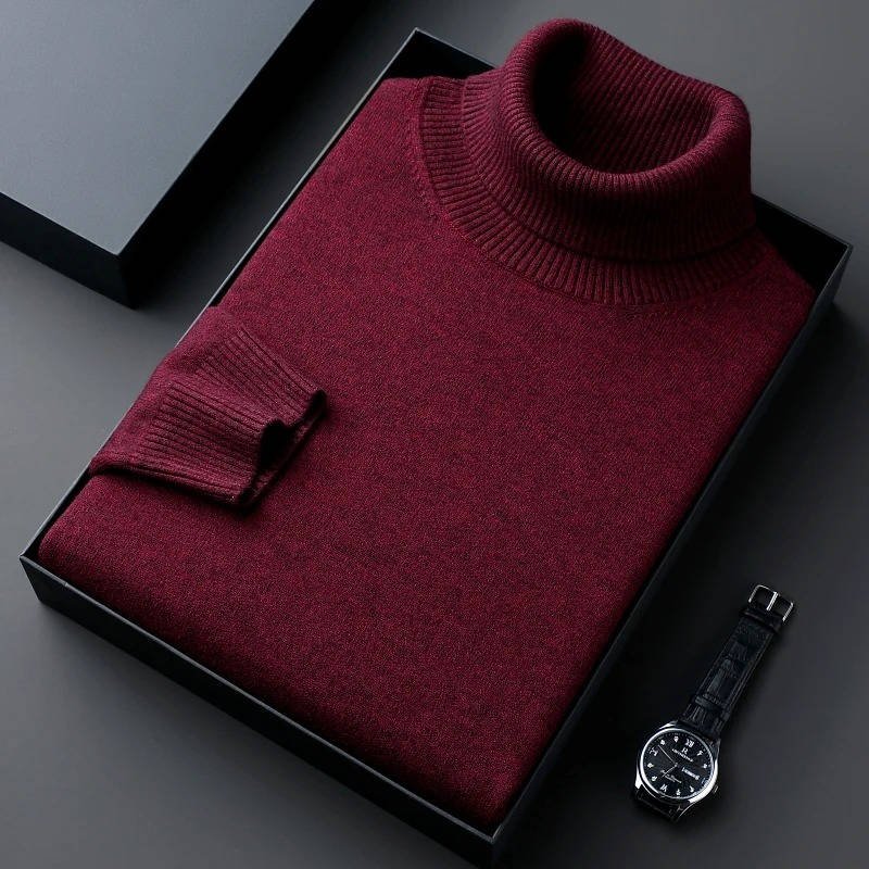 Men's Ribbed Turtleneck Sweater | Classic Knit View 11