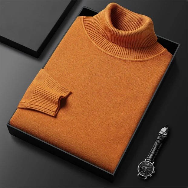 Men's Ribbed Turtleneck Sweater | Classic Knit View 13