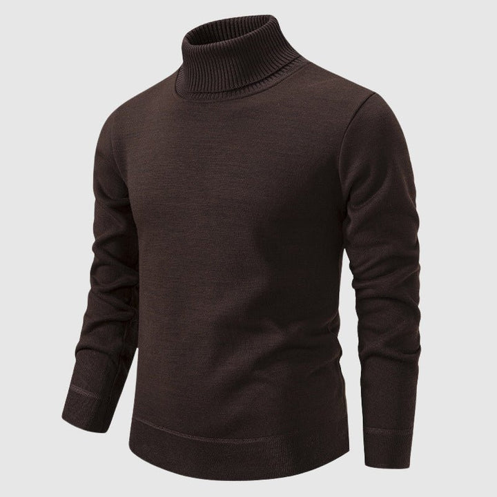 Men's Ribbed Turtleneck Sweater | Knit Poly-Blend Close Up
