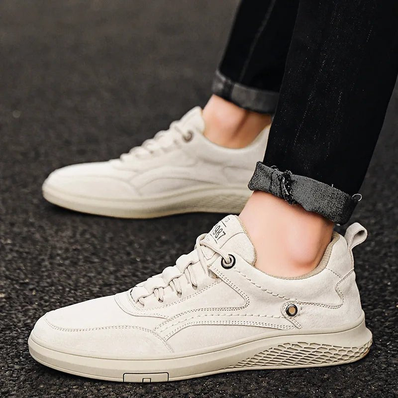 Men's Rivet Detail Suede Sneakers | Casual Angle