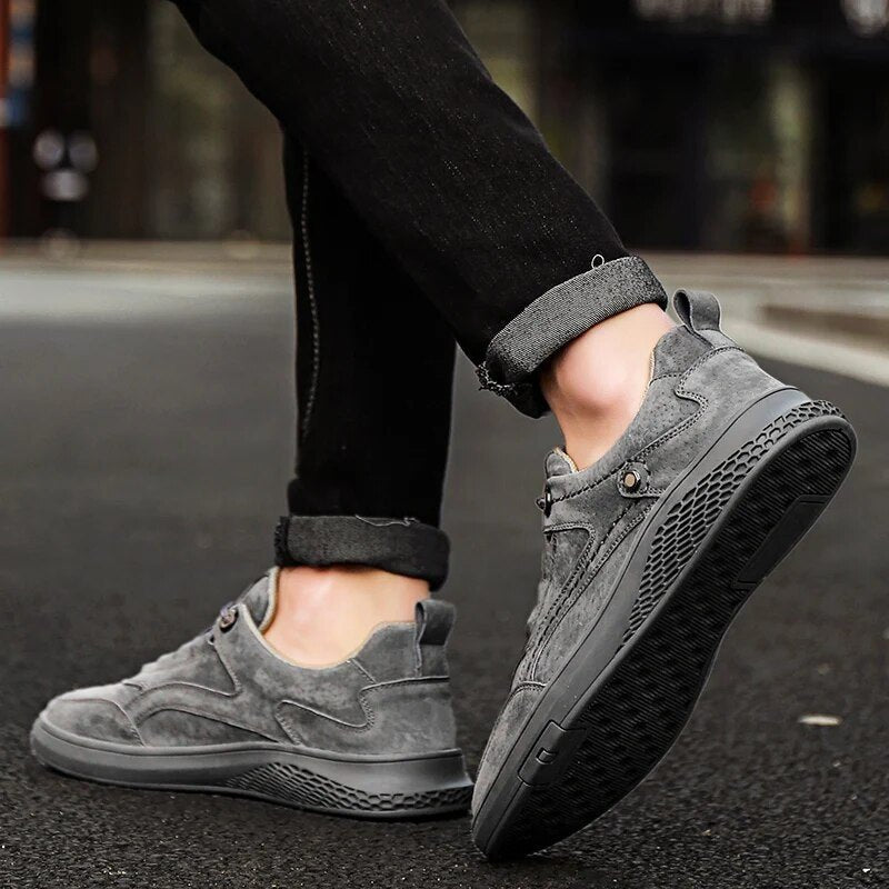 Men's Rivet Detail Suede Sneakers | Casual Close Up