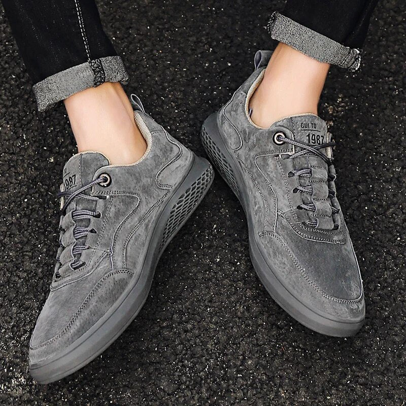Men's Rivet Detail Suede Sneakers | Casual Detail