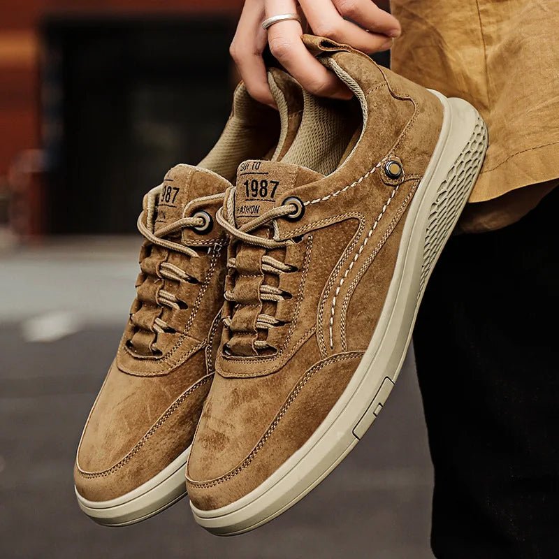 Men's Rivet Detail Suede Sneakers | Casual View 12