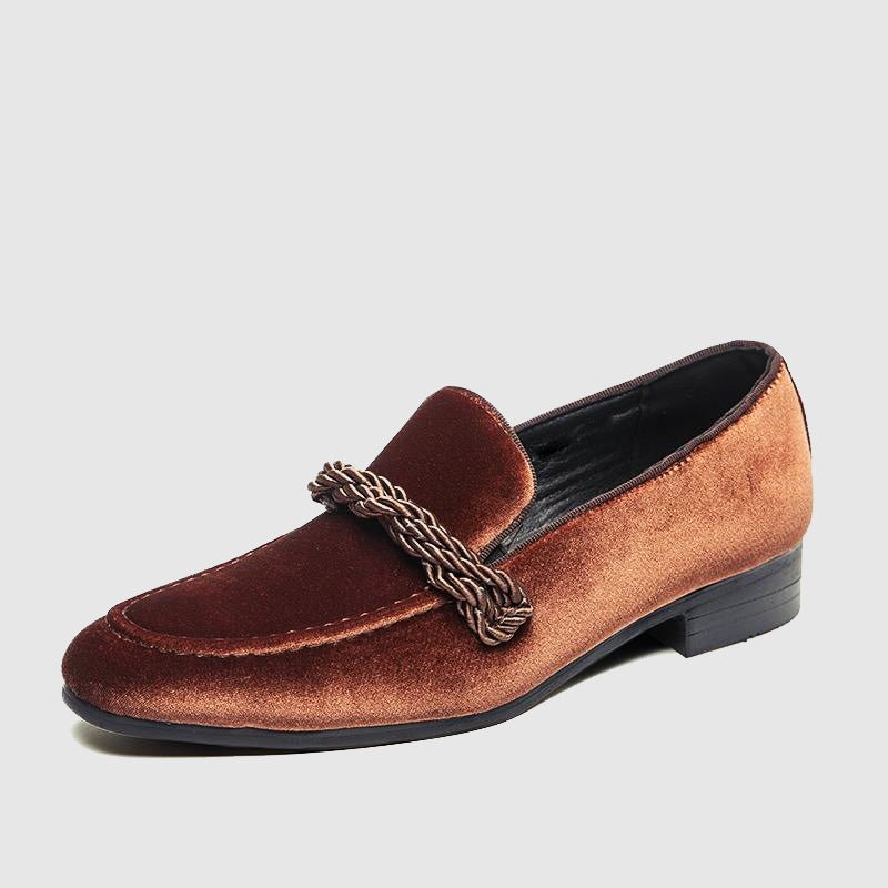 Men's Rope Strap Velour Loafers | L'Élégance Back