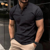Men's Short Sleeve Henley Shirt | Button Placket