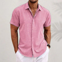 Men's Short Sleeve Linen Blend Casual Shirt | Tapered Fit Lifestyle