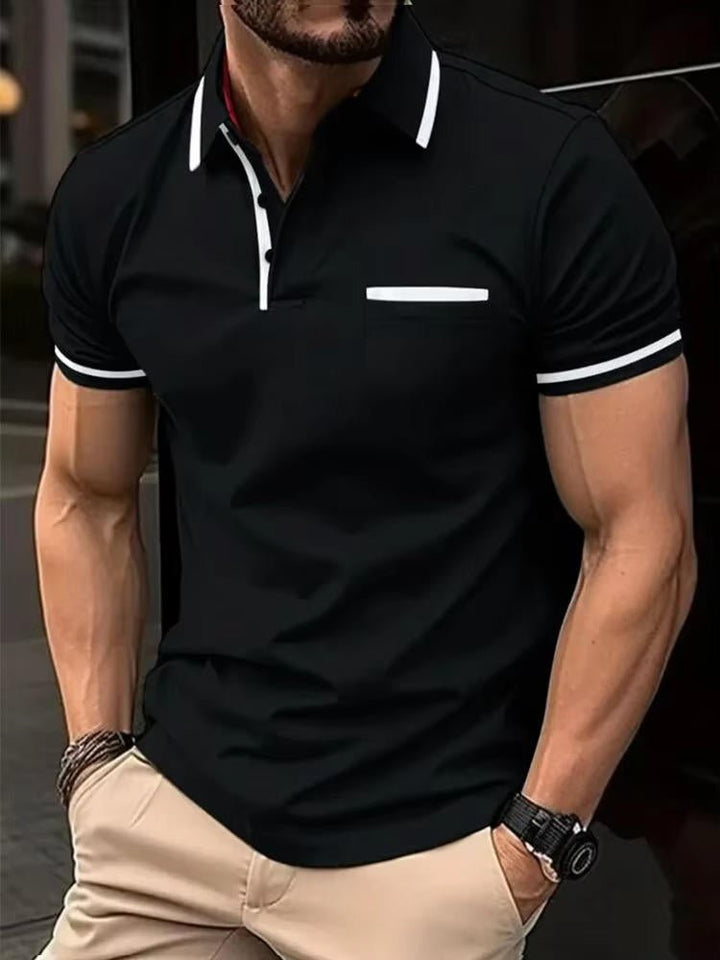 Men's Short Sleeve Polo Shirt | Chest Pocket Side