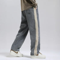 Men's Side Stripe Corduroy Pants | Drawstring Jogger Side