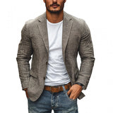 Men's Single-Breasted Cotton Linen Blazer | Slim Fit