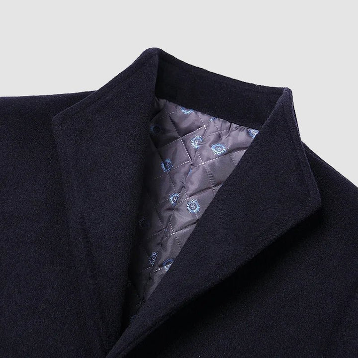 Men's Single-Breasted Heritage Wool Coat | Classic Fit Back