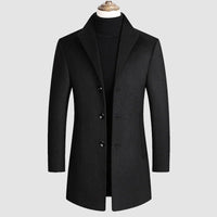 Men's Single-Breasted Heritage Wool Coat | Classic Fit Detail