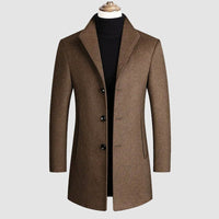 Men's Single-Breasted Heritage Wool Coat | Classic Fit Hero