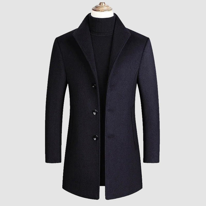 Men's Single-Breasted Heritage Wool Coat | Classic Fit Side