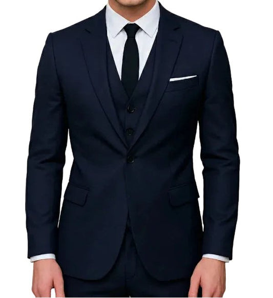 Men's Single Breasted Slim Fit Formal Suit | 3-Piece Vest Set Front