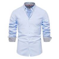 Men's Sleek Slim-Fit Shirt | Double Collar Comfort Angle
