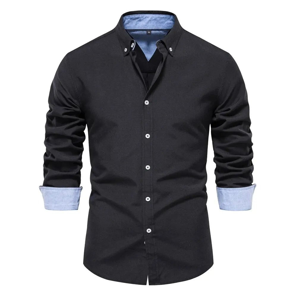 Men's Sleek Slim-Fit Shirt | Double Collar Comfort Hero