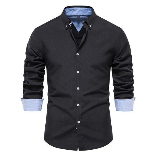 Men's Sleek Slim-Fit Shirt | Double Collar Comfort Hero