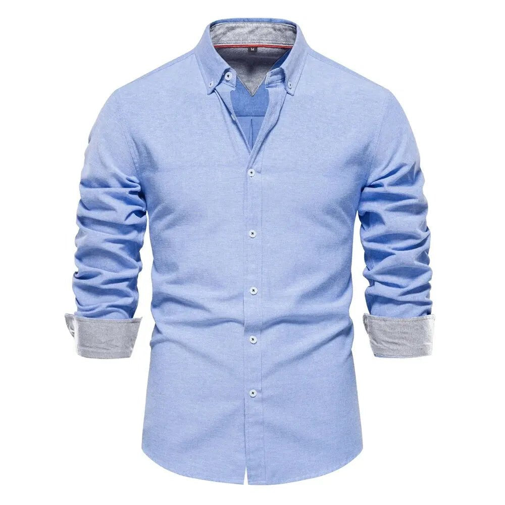 Men's Sleek Slim-Fit Shirt | Double Collar Comfort Lifestyle
