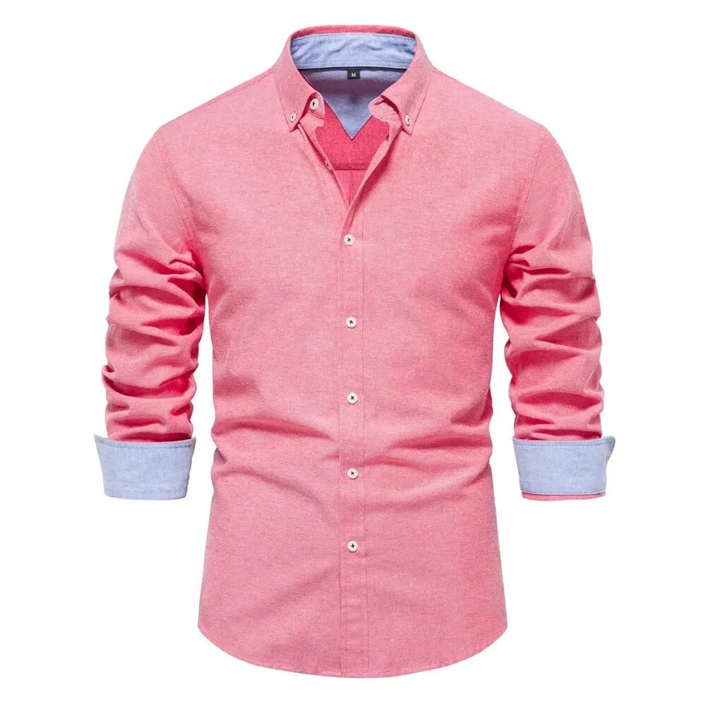 Men's Sleek Slim-Fit Shirt | Double Collar Comfort Side