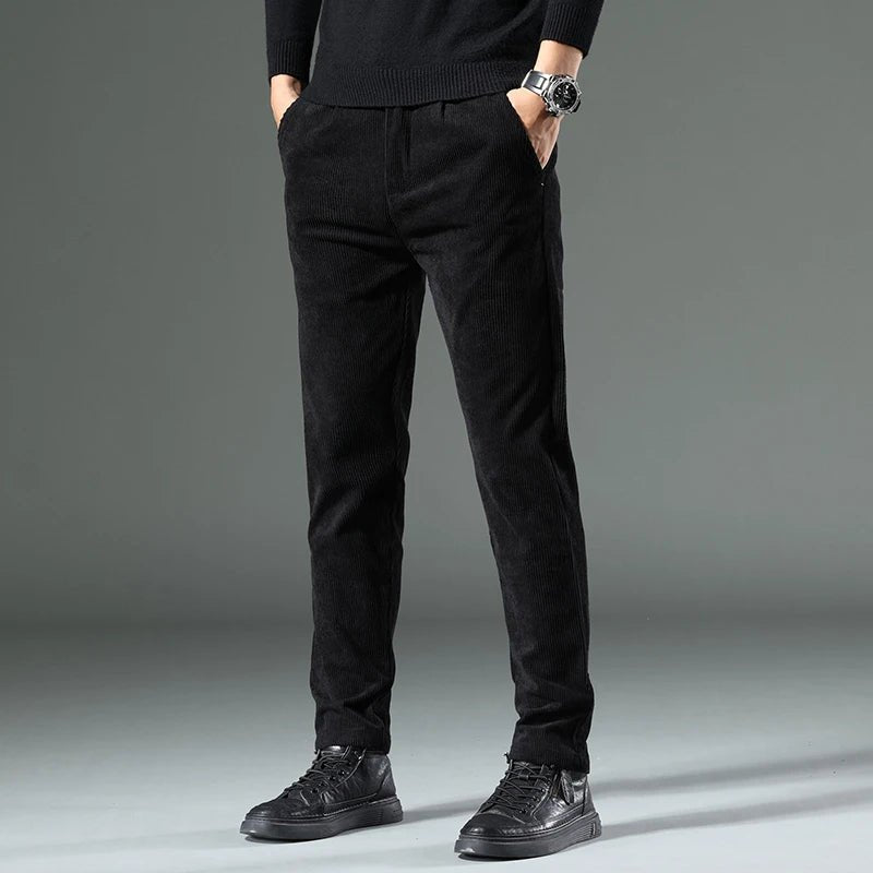 Men's Slim Fit Corduroy Pants | Cotton Dress Trouser Alternate
