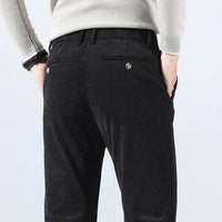 Men's Slim Fit Corduroy Pants | Cotton Dress Trouser Angle
