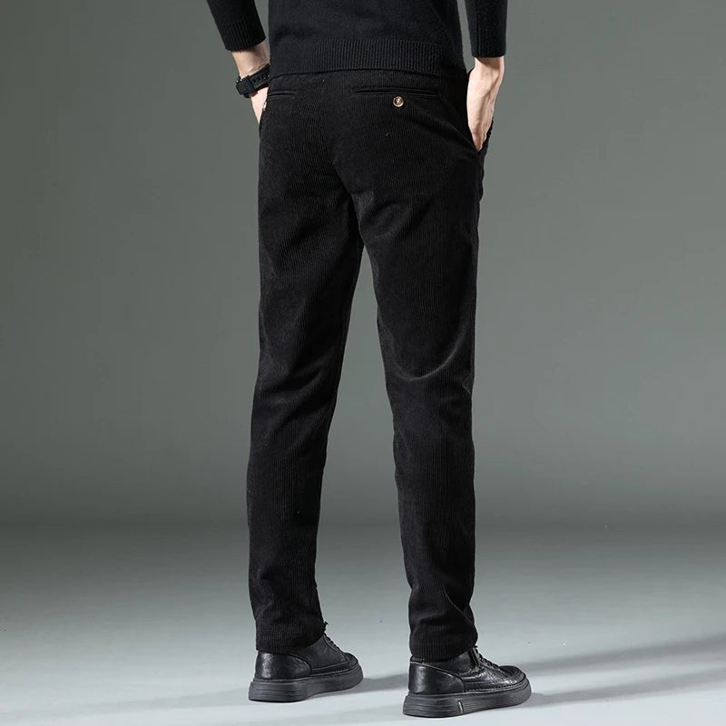 Men's Slim Fit Corduroy Pants | Cotton Dress Trouser Full