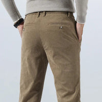 Men's Slim Fit Corduroy Pants | Cotton Dress Trouser Side