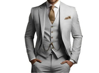 Men's Slim Fit Formal Three-Piece Suit | Tailored Wedding Detail