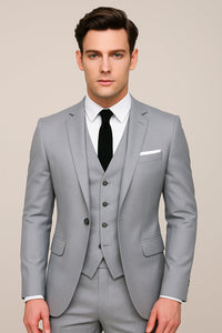 Men's Slim Fit Three-Piece Suit Detail