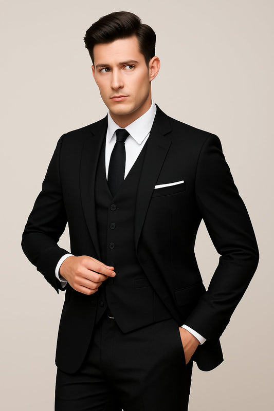 Men's Slim Fit Three-Piece Suit Front