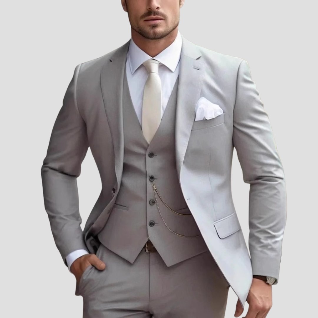 Men's Slim Fit Waistcoat Suit | Three-Piece Formal Set Back