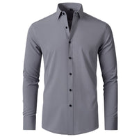 Men's Slim Stretch Dress Shirt Top Full