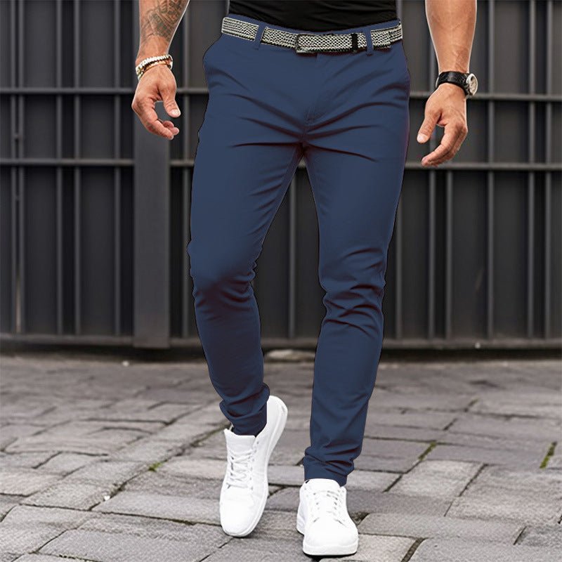 Men's Slim Tapered Chino Trousers | Stretch Jogger Style Back
