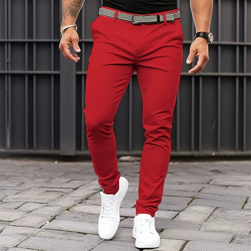 Men's Slim Tapered Chino Trousers | Stretch Jogger Style Detail