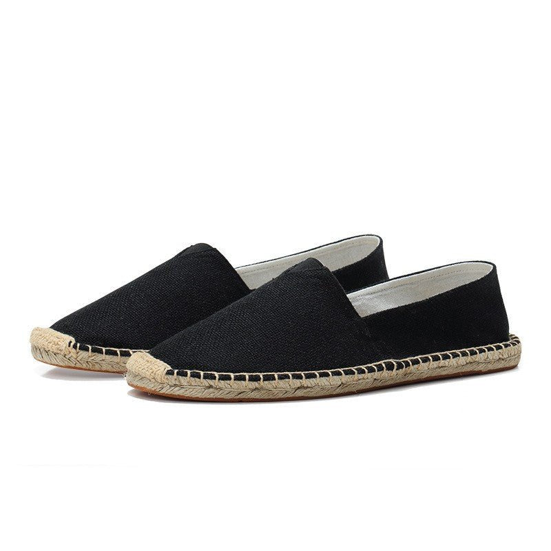 Men's Slip-On Linen Espadrilles Shoes Close Up