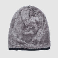 Men's Slouchy Textured Knit Beanie | Warm Lined Close Up
