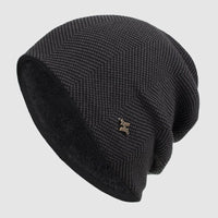 Men's Slouchy Textured Knit Beanie | Warm Lined Front