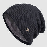 Men's Slouchy Textured Knit Beanie | Warm Lined