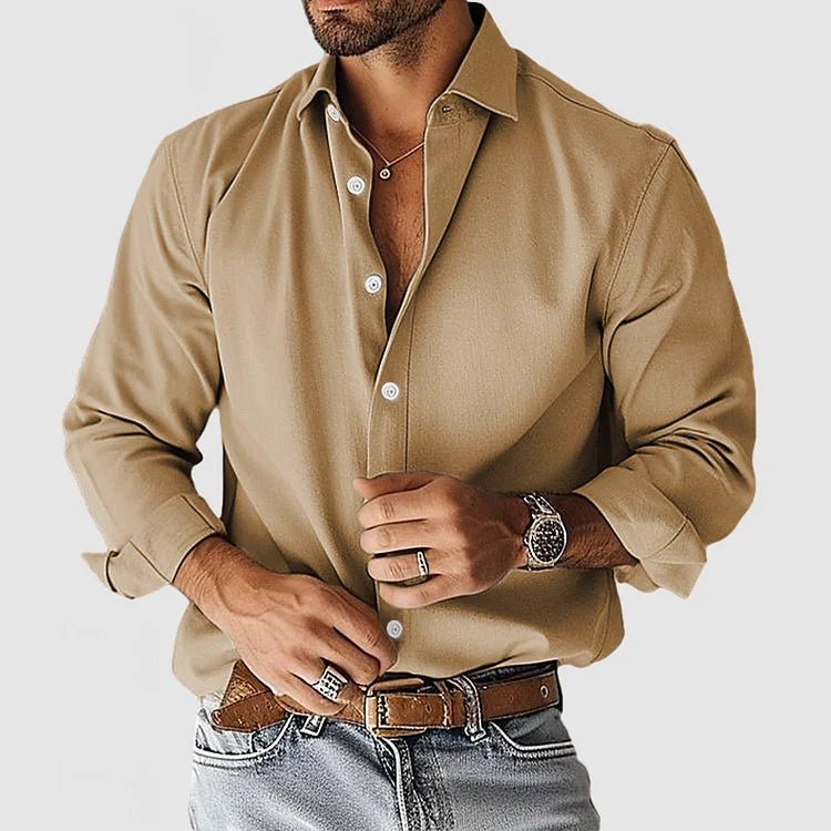 Men's Smart Stylish Open Placket Shirt | Wrinkle Free Detail