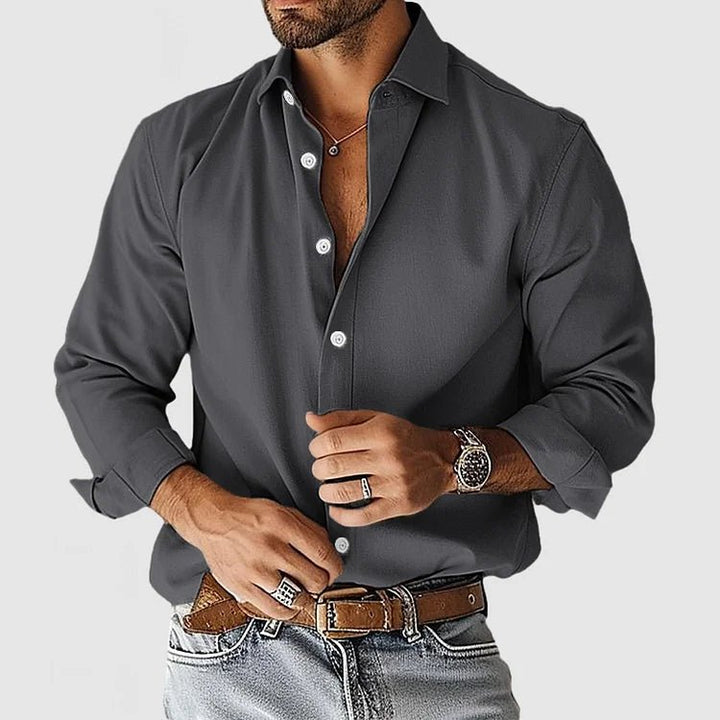 Men's Smart Stylish Open Placket Shirt | Wrinkle Free Front
