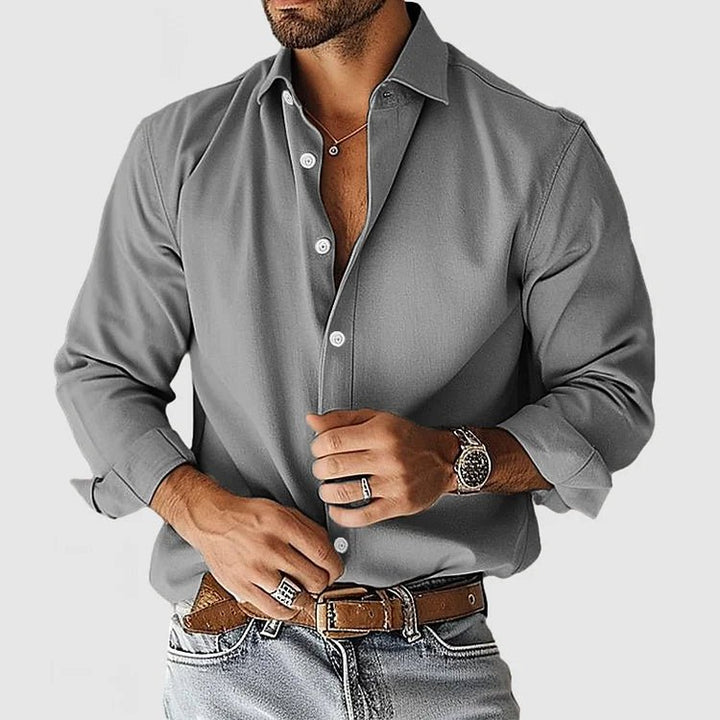 Men's Smart Stylish Open Placket Shirt | Wrinkle Free Hero