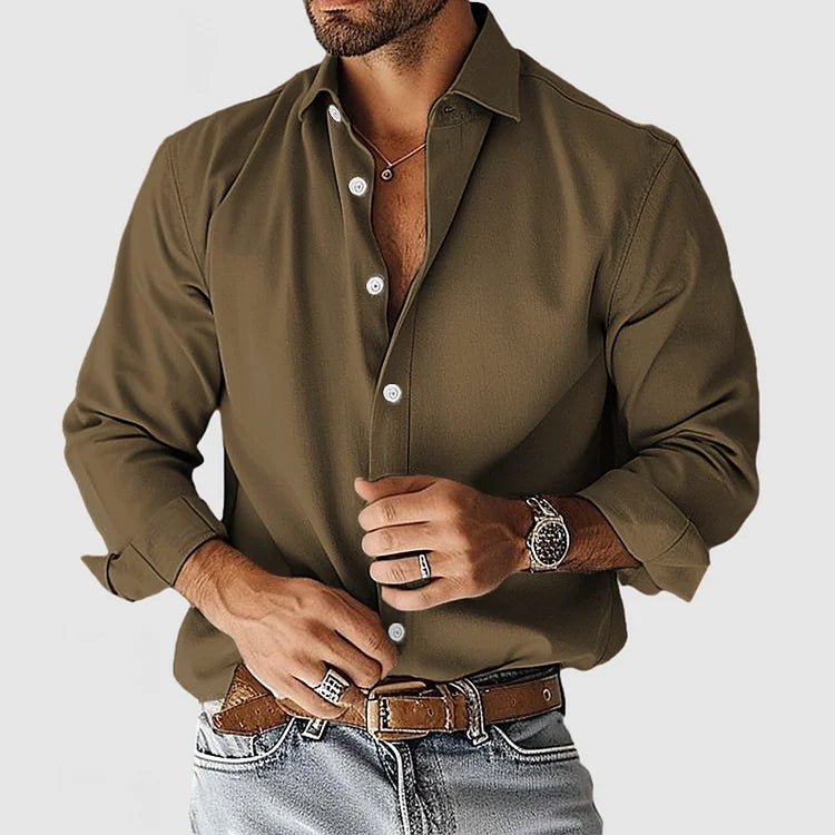 Men's Smart Stylish Open Placket Shirt | Wrinkle Free Side