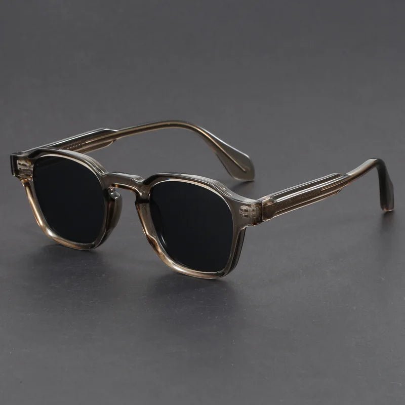 Men's Square Frame Retro Shades | UV Protection Close Up